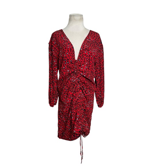 LOVERS + FRIENDS Hayden Red Sahara Cheetah Mini Dress Size Small - Picture 6 of 14